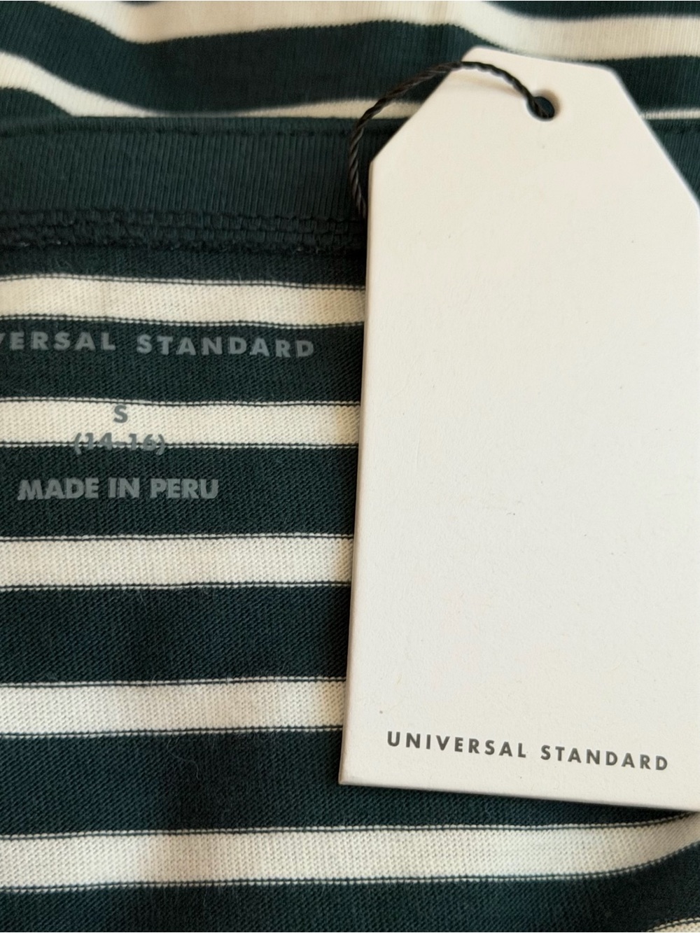 Universal Standard | Green White Striped Boatneck Long-Sleeve Top - Picture 7 of 10